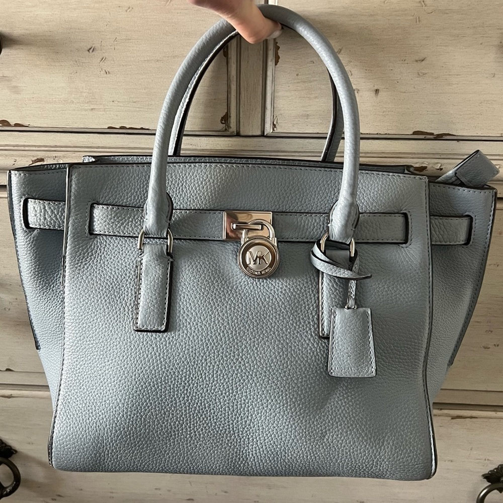 MK Michael Kors powder blue Hampton purse tote